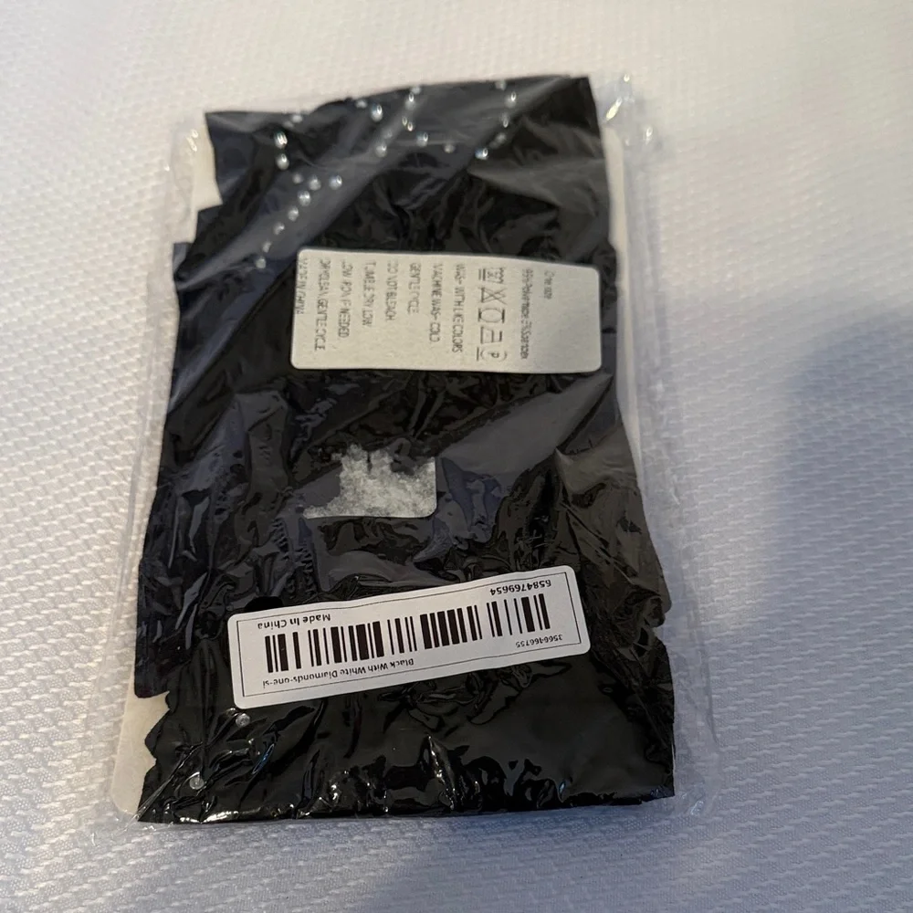 Unbranded Black Rhinestone‎ Diamond Pattern Tights Opaque Hosiery One Size NEW